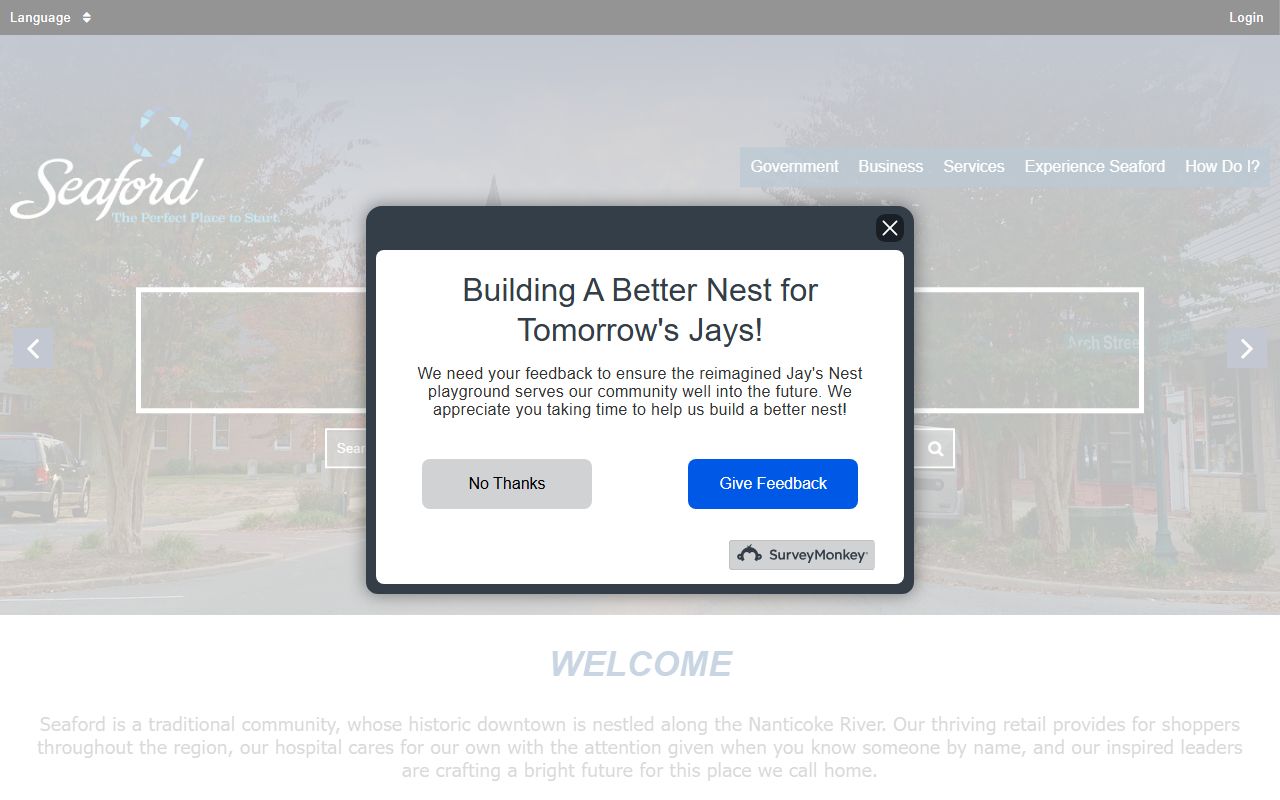 City of Seaford 72 Hour Booking municipal website