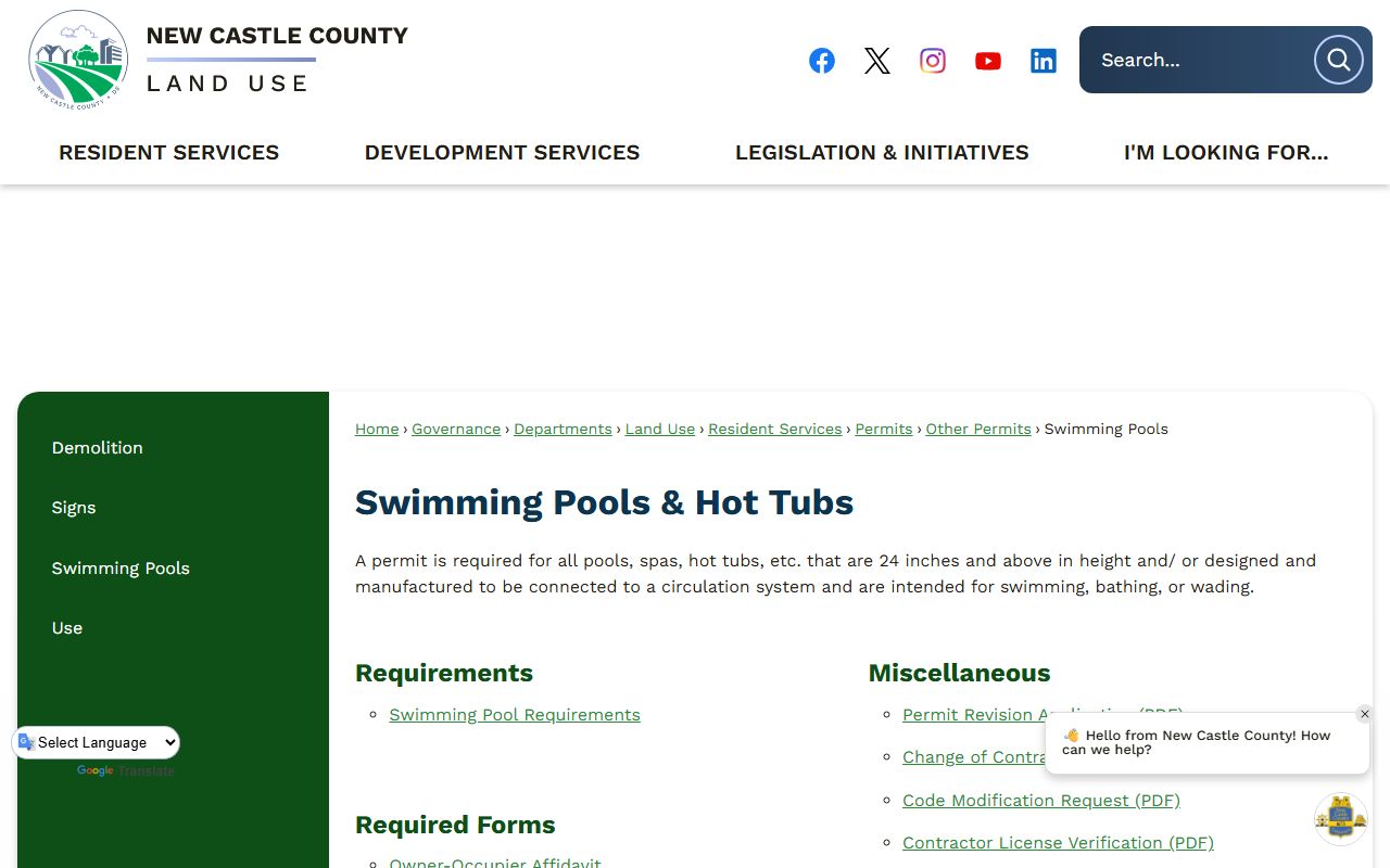 New Castle County 72 Hour Booking FOIA request page