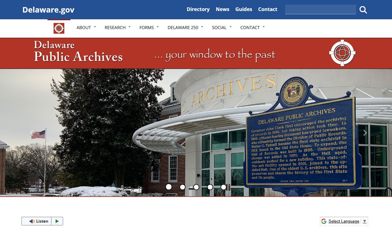 Delaware Public Archives page for old 72 Hour Booking records